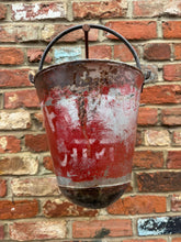 Load image into Gallery viewer, Vintage Galvanised Hanging Fire Bucket Basket / Plant Pot / Planter Pail C
