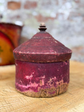 Load image into Gallery viewer, Vintage Tikka Box / Indian Red Box &amp; Lid / Trinket Jewellery Storage Container C
