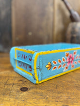 Load image into Gallery viewer, Blue Wooden Painted Brick Mould / Decorative Herb Planter / Storage Box Tray A

