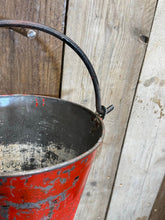 Load image into Gallery viewer, Vintage Galvanised Hanging Fire Bucket Hanging Basket / Plant Pot Planter Pail D
