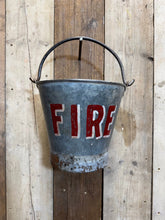 Load image into Gallery viewer, Vintage Galvanised Fire Bucket Log Basket / Plant Pot / Planter Pail Kindling EF
