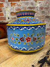 Load image into Gallery viewer, Vintage Painted Water Pot / Metal Pot / Vase / Planter / Narrow Boat Ware Gypsy
