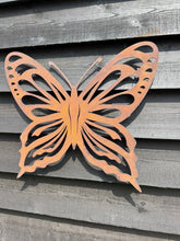 Load image into Gallery viewer, Large Rusty Metal Butterfly Decoration
