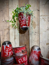 Load image into Gallery viewer, Vintage Galvanised Hanging Fire Bucket Hanging Basket / Plant Pot Planter Pail
