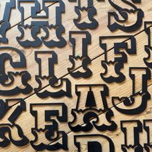 Load image into Gallery viewer, A-Z Rustic 5&quot; or 12&quot; Black Metal Carnival Letters.
