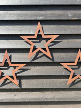 Load image into Gallery viewer, Set of 3 Rusty Metal Stars, Decorations For The Home And Garden.
