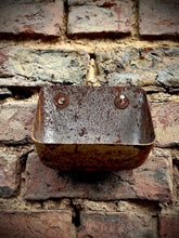 Load image into Gallery viewer, Vintage Rusty Metal Wall Mounted Planter / Herb Planter / Plant Pot / Key Holder
