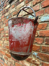 Load image into Gallery viewer, Vintage Galvanised Hanging Fire Bucket Basket / Plant Pot / Planter Pail C
