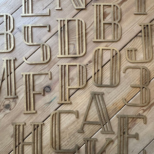 Gold Distressed 5" or 12" Art Deco Lettering A-Z 0-9