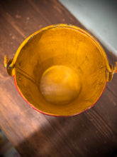 Load image into Gallery viewer, Vintage Small Hand Painted Bucket / Plant Pot / Herb Planter / yellow / Pail
