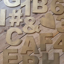 Load image into Gallery viewer, 12&quot; and 5&quot; Gold Fat Font Metal Letters.
