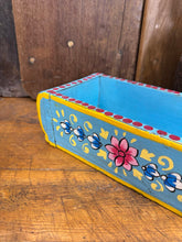 Load image into Gallery viewer, Blue Wooden Painted Brick Mould / Decorative Herb Planter / Storage Box Tray B
