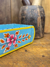 Load image into Gallery viewer, Blue Wooden Painted Brick Mould / Decorative Herb Planter / Storage Box Tray A
