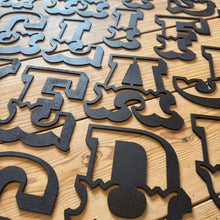 Load image into Gallery viewer, A-Z Rustic 5&quot; or 12&quot; Black Metal Carnival Letters.
