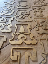 Load image into Gallery viewer, A-Z Rustic 5&quot; or 12&quot; Gold Metal Carnival Letters.

