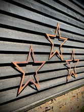 Load image into Gallery viewer, 3 Large Rusty Metal barn STARS.
