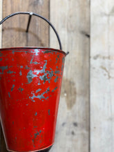 Load image into Gallery viewer, Vintage Galvanised Hanging Fire Bucket Hanging Basket / Plant Pot Planter Pail C
