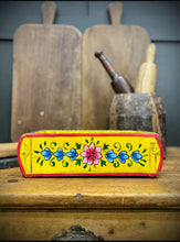 Load image into Gallery viewer, Yellow Wooden Painted Brick Mould / Decorative Herb Planter / Storage Box Tray
