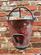 Load image into Gallery viewer, Vintage Galvanised Hanging Fire Bucket Basket / Plant Pot / Planter Pail C
