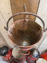 Load image into Gallery viewer, Vintage Galvanised Hanging Fire Bucket Hanging Basket / Plant Pot Planter Pail B
