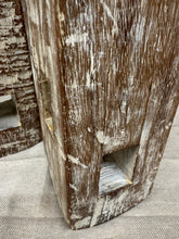 Load image into Gallery viewer, Pair Of Rustic Wooden Candle Holders / Large Church Candle Candlesticks /D
