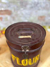 Load image into Gallery viewer, Vintage Galvanised Metal Tub Container / Flour Bin / Rice Dog Food Container / C
