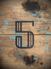 Load image into Gallery viewer, Black 5&quot; or 12&quot; Art Deco Metal Lettering A-Z 0-9
