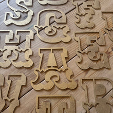 Load image into Gallery viewer, A-Z Rustic 5&quot; or 12&quot; Gold Metal Carnival Letters.
