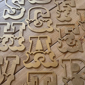 A-Z Rustic 5" or 12" Gold Metal Carnival Letters.