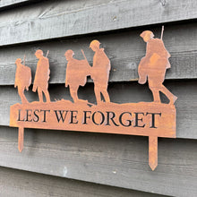 Load image into Gallery viewer, A Rusty Metal Lest We Forget Soldier Scene Garden Decoration
