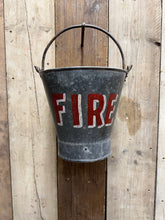 Load image into Gallery viewer, Vintage Galvanised Fire Bucket Log Basket / Plant Pot / Planter Pail Kindling EF
