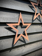 Load image into Gallery viewer, Set of 3 Rusty Metal Stars, Decorations For The Home And Garden.

