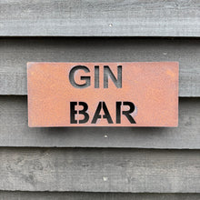 Load image into Gallery viewer, Rusty Metal Gin Bar Sign for Home &amp; Garden
