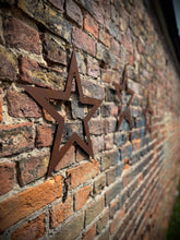 Load image into Gallery viewer, Set of 3 Rusty Metal Stars, Decorations For The Home And Garden.
