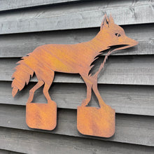 Load image into Gallery viewer, Rusty Metal Walking Fox Garden Decoration
