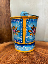 Load image into Gallery viewer, Vintage Small Hand Painted Bucket / Plant Pot / Herb Planter / Blue Pail
