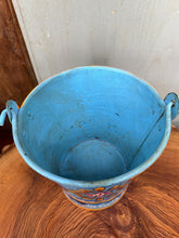 Load image into Gallery viewer, Vintage Small Hand Painted Bucket / Plant Pot / Herb Planter / Blue Pail
