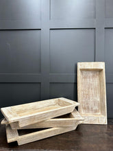 Load image into Gallery viewer, Rustic Wooden Serving Bowl / Fruit Bread Antipasti Cheese Board Tray
