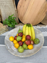 Load image into Gallery viewer, Vintage Bleached Wooden Serving Bowl / Fruit Bread Antipasti Cheese Board Tray
