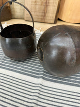 Load image into Gallery viewer, Pair Of Iron Hanging Plant Pot Planter / Herb Pot / Rustic Decor
