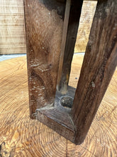 Load image into Gallery viewer, Rustic Wooden Candle Holder / Church Candle / Reclaimed Farmhouse Decor  /Square
