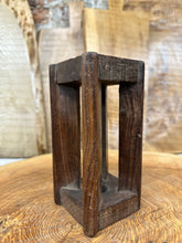 Load image into Gallery viewer, Rustic Wooden Candle Holder / Church Candle / Reclaimed Farmhouse Decor  /Square
