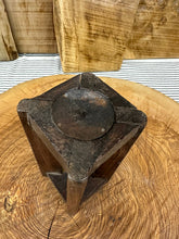 Load image into Gallery viewer, Rustic Wooden Candle Holder / Church Candle / Reclaimed Farmhouse Decor  /Square
