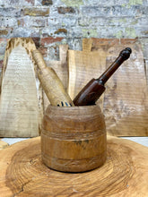 Load image into Gallery viewer, Wooden Vintage Herb Plant Pot Planter / Stationary Desk Tidy / Cutlery Holder C

