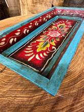 Load image into Gallery viewer, Rustic Wooden Painted Tray Bowl / Bread Antipasti Bowl Decorative Storage Tray A
