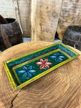 Load image into Gallery viewer, Rustic Wooden Painted Tray Bowl / Bread Antipasti Bowl Decorative Storage Tray B
