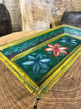 Load image into Gallery viewer, Rustic Wooden Painted Tray Bowl / Bread Antipasti Bowl Decorative Storage Tray B
