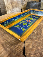 Load image into Gallery viewer, Rustic Wooden Painted Tray Bowl / Bread Antipasti Decorative Serving Platter C
