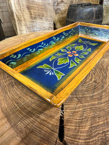 Rustic Wooden Painted Tray Bowl / Bread Antipasti Decorative Serving Platter C