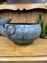 Load image into Gallery viewer, Vintage Indian Water Pot / Riveted Hand Beaten Metal Pot / Metal Vase / Rustic Bowl / Plant Pot / Fruit Bowl
